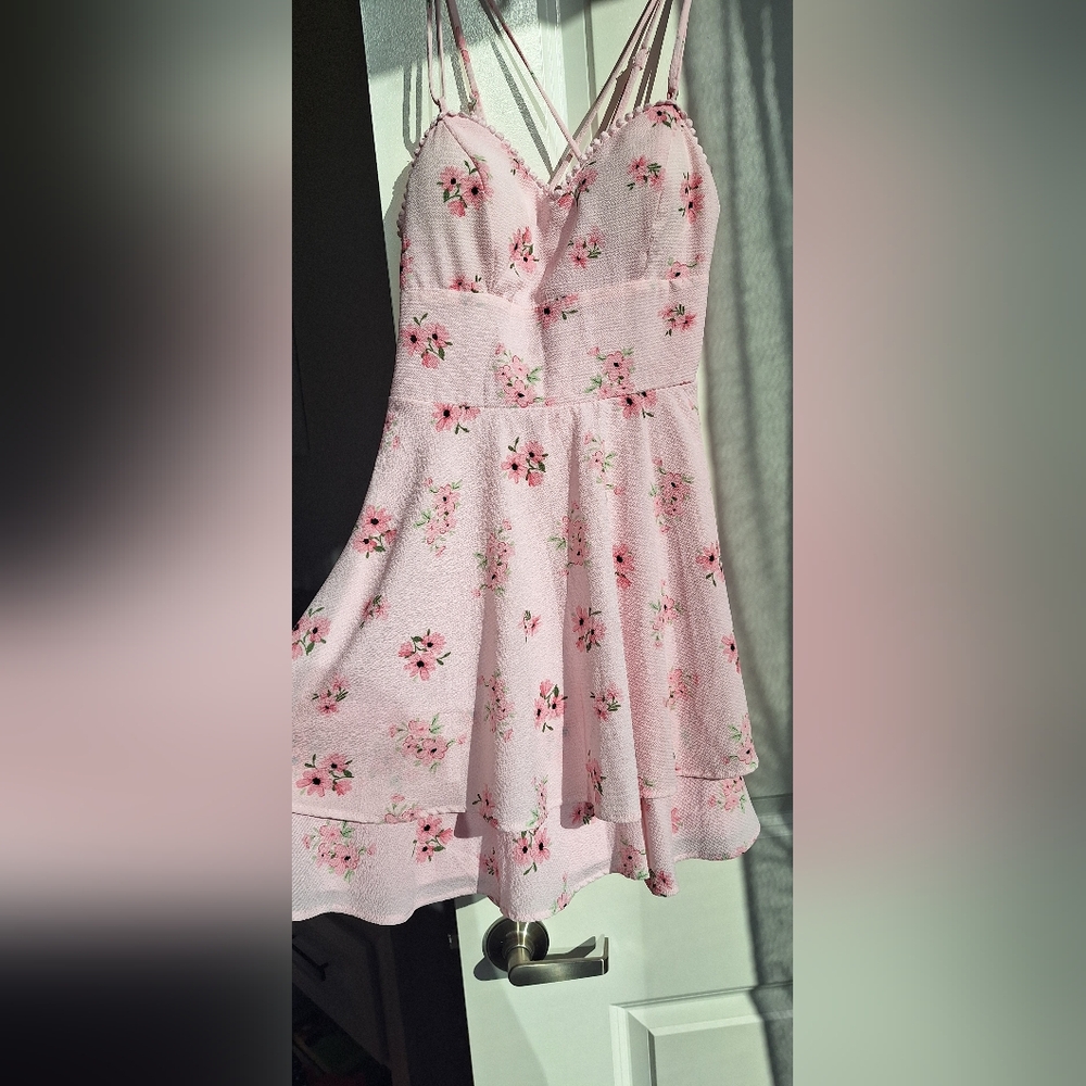 Floral Pink Strappy Dress